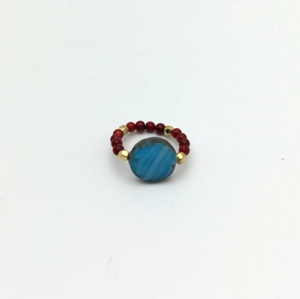 Sky Blue Medallion Ring